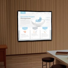 휴대용 빔프로젝터 스크린 120X90cm 대형 사무실 가정 캠핑 이동식 빔스크린