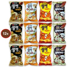 쫄병스낵 x 12개 4종세트 매콤3+안성탕면3+바베3+짜파게티3, 72g, 1박스, 쫄병S01){4종 x 3개}