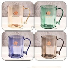 透明洗漱杯 PLUM BLOSSOM, 1個, 可立牙刷 自帶瀝水孔 ,灰棕色 1個盃, 灰棕色