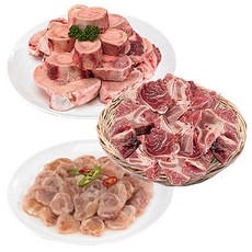 황금한우 사골 구성 모음(사골+우족+잡뼈+사태+불고기), 1개, 03_사골2kg+스지(냉동)600g+잡뼈1kg