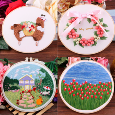 DIY 프랑스자수 십자수 패키지, A형 프랑스자수, 26 소녀의꿈 20cm, 1개