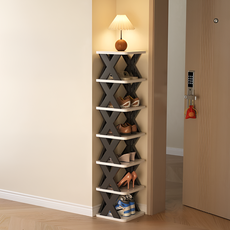 일상포인트 견고한 크로스 틈새 신발장 신발 정리대, 7단, 블랙