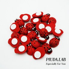 무당벌레장식 레드 스티커형 대 25개입