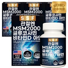 순수식품 관절 MSM 2000 글루코사민 비타민D 엠에스엠, 60정, 4개