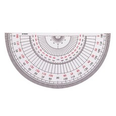트레분 반원분도기 15cm 반원각도기 눈금자분도기 각도측정 각도계, 1개