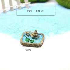 미니어처 수지 레트로 나무 보트 벤치 모델 인형 장난감 마이크로 정원 장식 장식품 테라리움 해변 DIY 액, 10 14 Pond A