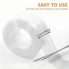 방수 실링 강력 접착 테이프 스트립 부분 접착식 벽 스티커 (욕실 샤워 스트립 주방 싱크대 곰팡이 방지용) 215190, clear 2.5cmx5m