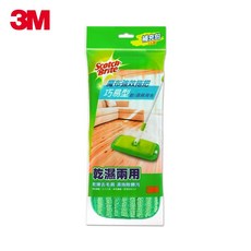 百利魔布強效 輕鬆清潔地板 適用多種材質, 1個, 3M巧易型拖把補充包2入