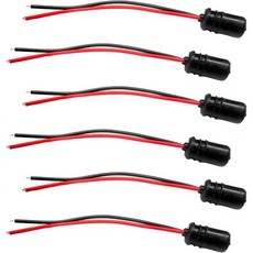 6개 세트 T10 연장 하네스 플러그 커넥터 차량 계기판 194 전구 소켓 베이스 4.33인치 와이어 테일 라이트 사전 배선 고무 램프 홀더 168 175 W5W 전구용 USA, T10-12BK02