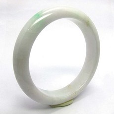 小樂珠寶 翡翠手鐲 玉鐲 陽春白雪 一抹綠 天然A貨 (手圍17.8號 內徑55.8mm V601)