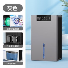 除溼機家用臥室小型智能過濾吸溼器大面積抽溼機空氣除潮靜音, 灰色:美標