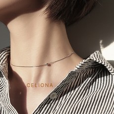 셀리오나 실버 4mm 볼 목걸이 데일리 시크 미니멀 뱀줄 초커