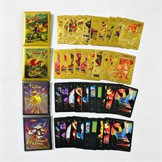 포켓몬 금카드 포켓몬스터 대전 카드 희귀 수집 카드 세트, 금색 2팩 + 검정색 2팩 [총 40매], 1세트