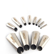 矽利康槍嘴套組：不銹鋼鴨嘴型玻璃膠嘴頭，多規格可零售，適用各種打膠槍, 1套, 14件組