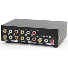 DVD STB 게임 콘솔용 Panlong 4-Way AV 스위치 RCA 스위처 4 in 1 복합 비디오 LRR 스테레오 오디오 셀렉터 박스 호환, 4 In 1 Out