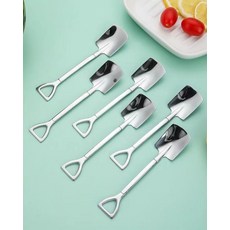 카페 디저트 삽 모양 티스푼 빙수 미니 수저 사각, 1개