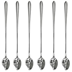 Pinenjoy 버드나무 잎 모양 티스푼 19.9cm(7.7인치) 18/10(304) 스테인리스 스틸 긴 손잡이 아이스 티 젓는 스푼 커피 차 칵테일 음료 믹싱용, Pinenjoy 버드나무 잎 모양 티스푼 , 19.9c