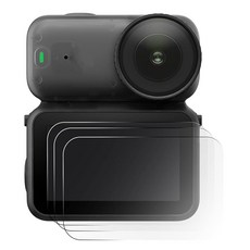 Dji Osmo 나노 액션 카메라와 호환되는 액정보호필름 3개 부드러운 TPU 렌즈 필름이 있는 크리스탈 클리어 9H 경도 강화 유리 필름 디지털 카메라 액세서리 긁힘 방, Dji Osmo 나노 액션 카메라와 호환되는 액정보호필