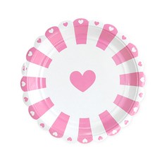 피플스파티 파티접시 하트 19cm, 핑크, 2개, 18개