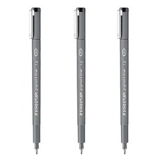 스테들러 피그먼트 라이너 308 잉크펜/드로잉, 1.2-검정, 3개입