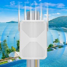 2026 AC200 실외 WiFi 익스텐더 장거리 신호 부스터 PoE가 포함된 IP65 내후성 무선 액세스 포인트 차고 농장 마당 RV 도크 스타링크를 위한 기가비트 포트, Light white