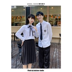 中學生班服白襯衫套裝 長袖短袖百褶裙學院風JK團體制服 (2022)
