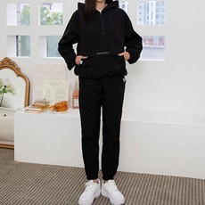 SOON2DLE 女士長袖慢跑褲連帽夾克訓練套裝