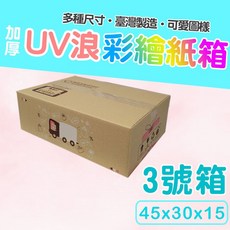 3號箱 UV浪彩繪紙箱 臺灣製造, 1個, [彩繪]3號單個 [只能宅配], 彩繪