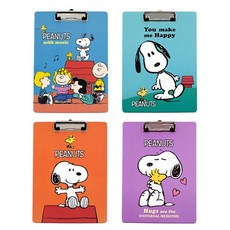 에이치엠플러스 피너츠 스누피 클립보드 A4 4p, Random delivery, 3개