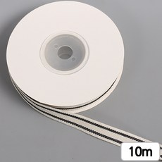 [다핸] 라벨테이프 리본테이프, 1개, 11mm 두줄 리본(10m) 블랙
