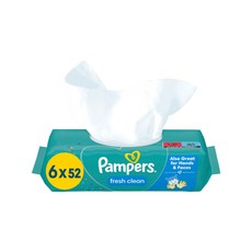 팸퍼스 프레시 클린 물티슈, 6개, 52매, 100g