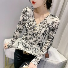 댄스복 라틴 블라우스 브이넥 시스루 반짝이 무대의상 화려한 라인 난타복 아랑 고고 단체복 줌바복 장구