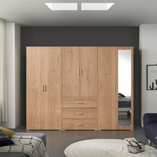 케이컴퍼니 LPM 이음2400장롱세트DCM(옷장+3서랍옷장+거울이불장) 장롱세트, 아카시아