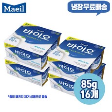 매일 바이오 플레인요거트 85gx16개 냉장무/배/무설탕/프로바이오틱스/우리집 영양간식, 85g, 16개