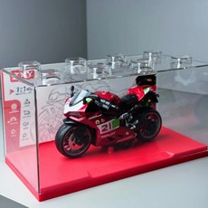 스케일 두카티 바디 오토바이 후진 기능 사운드 효과 수집용 모델 전시용, 4. Red Acrylic Box, 1개