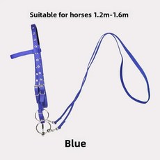 이중줄 탈부착식 말빗과 고삐 조랑말 훈련 승마용 장비 승마, 1개, 1. 파란색 말 더블 라인 물 씹는 면 후크 고삐