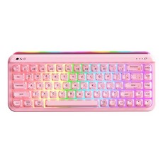 에이재즈 AF68 3모드 RGB 무선 키보드, 제조사축, 핑크 제조사축, 핑크