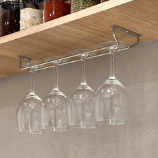 에브리윅 무타공 접착식 304 스텐 와인잔 거치대 걸이 1줄, 1개