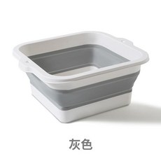 方形摺疊泡腳桶 附按摩凸點, 灰色, 1個