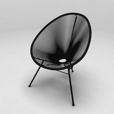 안락 테라스 라운지 체어 패브릭 카페 독서 에그 휴게실, 1개, 블랙 라탄 의자