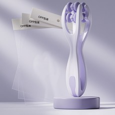 2열 휴대용 미니 손가락 마사지기 소형 핸드 맛사지기 4 롤러 수동 다기능 건강 지압 안마기, 2개, 보라