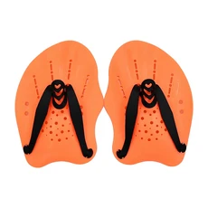 수영 훈련 손 오리발 수영 패들 수영 훈련 조정 가능한 실리콘 스트랩이 있는 프리스타일 수영 개구리 패, 43) Orange send swimming cap