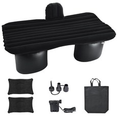 NovelBee 원형 에어 풋 피어가 있는 공기 주입식 자동차 매트리스 캠핑 SUV 트럭용 휴대용 여행 수면 침대