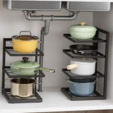 후라이팬 정리대 프라이팬 거치대 4단 냄비 정리대 싱크대 주방 수납 주방용 3단 하부