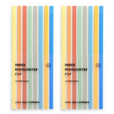 아이코닉 인덱스 롱 하이라이터 POP 독서 플래그 테이프 2종 세트, 1세트