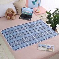 新品 隔尿墊嬰兒防水可洗姨媽墊學生宿舍幼兒園隔尿墊老年人護理墊防滑 副廠商品, 1個, 白藍條格--底部防滑, 50*70cm 一條裝, 白藍條格