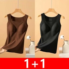 지고다그 1+1 여성 가을겨울 무봉제 보온 브라탑 이너 슬림핏 나시티 캐미솔 데일리 상의 HH2862