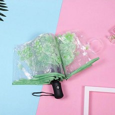 甜美透明自動摺疊傘 晴雨兩用遮陽傘