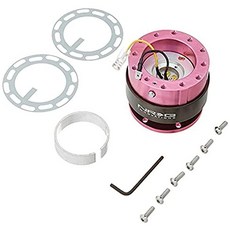 NRG Innovations SRK-200RD 퀵 릴리스 (레드 바디/레드 링), 핑크 바디/티타늄 크롬 링