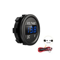 LED 트럭 테스터 해양 계량기 보트 게이지 전압 ATV 디스플레이 미니 차량 전압계 원형 배터리 자동차 오토바이 UTV용 디지털, Voltmeter Blue Wire, 4.Voltmeter Blue Wire